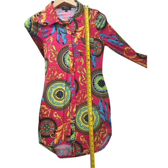 Julia by Love J Shirt Dress Womens Size M Button Up Versailles Cottagecore Artsy - Picture 4 of 11